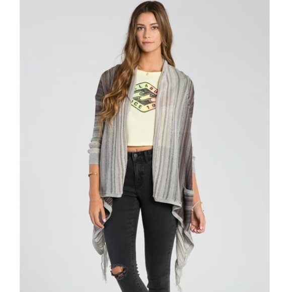 Billabong Loosen Up Cardigan in Gradient Gray - Picture 1 of 7